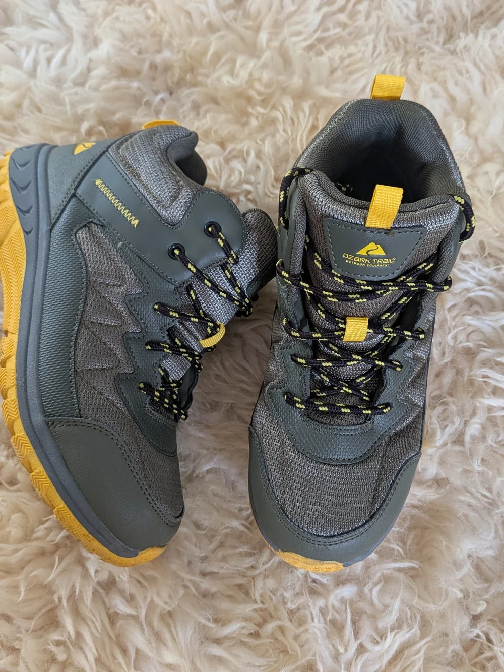Ozark Trail Men's Gray and Yellow Trail Boots